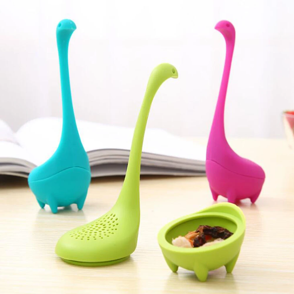 

Creative Tea Infuser Silicone Storage Reusable Strainer Coffee Kitchen Tea Accessories Loch Ness Monster Tea Infuser