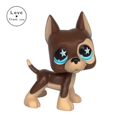 LPS игрушки стоячка GREAT DANE dog toys #817 BIS коричневая собака голубые глаза стоячки бесплатная доставка