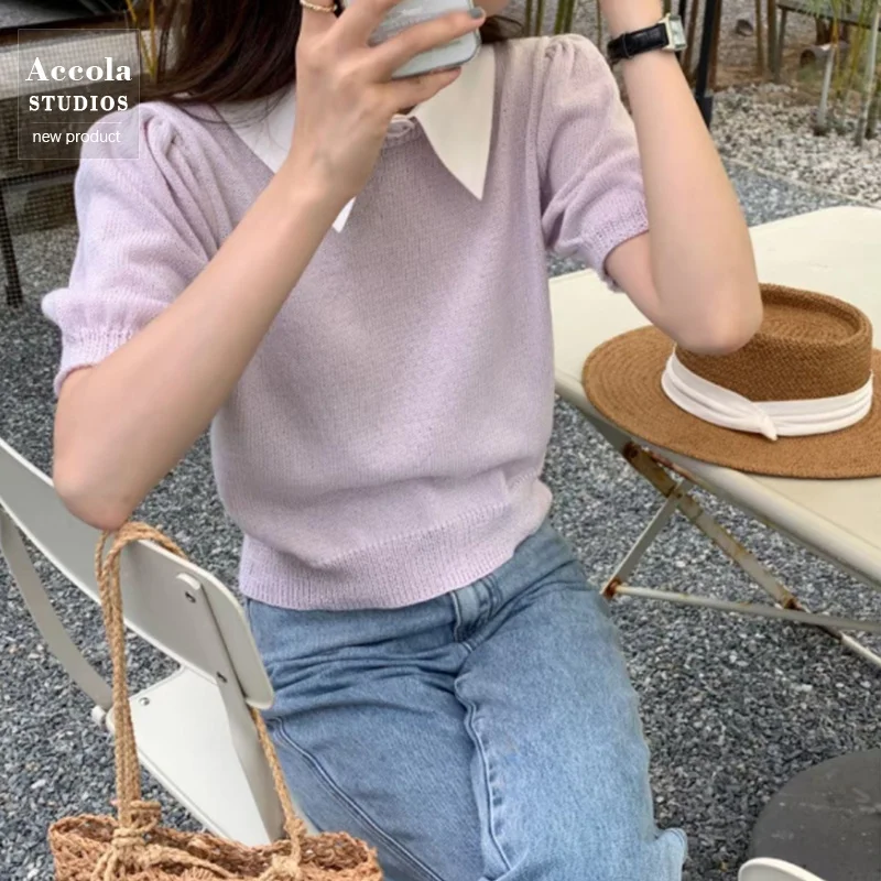 Летняя футболка с коротким рукавом дизайнерский свитер из вискозы пузырьковыми