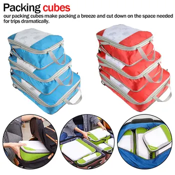 

Travel Totes Packing Cubes For Outwears Shirts Bras Nylon Breathable Men Women Solid Travel Luggage Foldable Organizer