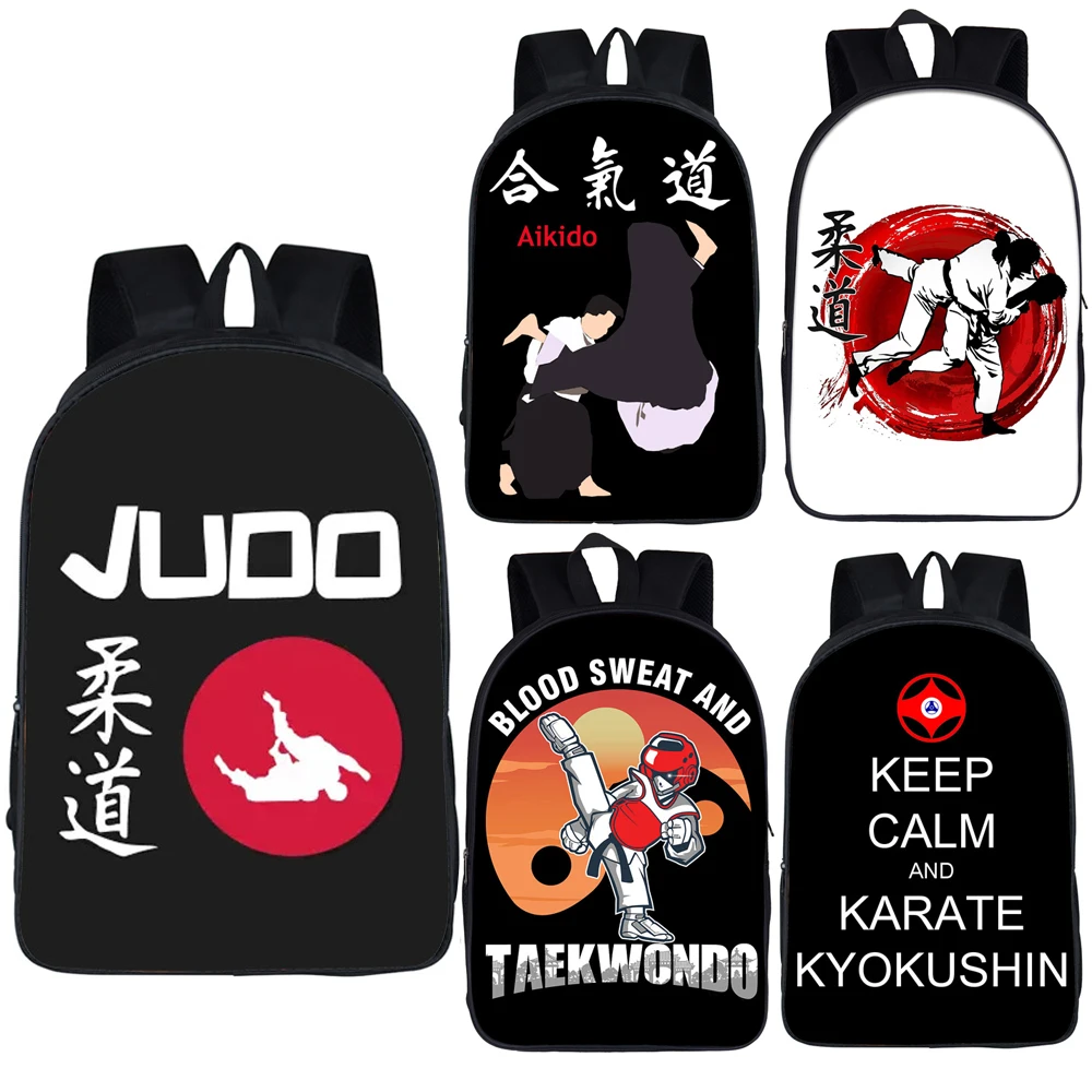 Backpack Bookbag School-Bags Teenage Cool Children Boys for Kids Gift Martial-Art Karate/aikido