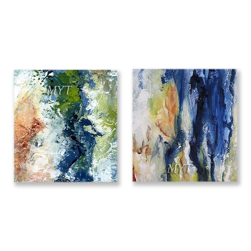 Новейший дизайн 2 шт группа красочные акриловые абстрактные картины маслом 100%