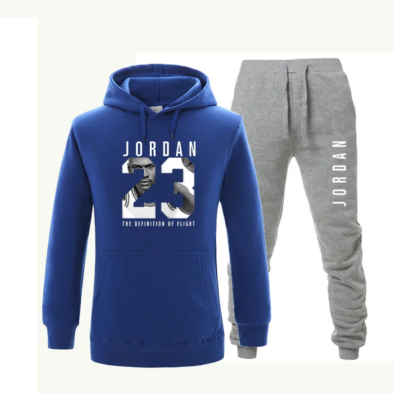 Комплект из 2 предметов JORDAN 23, толстовка с капюшоном+ штаны, брендовая мужская толстовка в стиле хип-хоп с длинным рукавом, мужской спортивный костюм с капюшоном, пальто, повседневная спортивная одежда - Цвет: 11