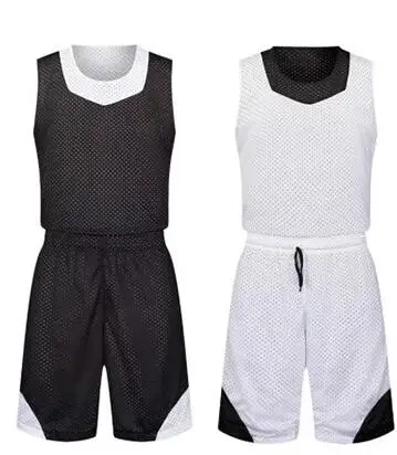 Двусторонняя одежда для мужчин баскетбольные майки комплект со штанами таможенный Спорт Баскетбол поезд шорты для униформы наивысшего качества - Цвет: 1