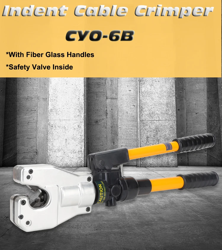 iGeelee CYO-6B Dieless Hypress 4 Point Hydraulic Hand-Operated Crimping Tool, C-Shaped Head, 6 Ton Crimp Force, up tp 240mm2
