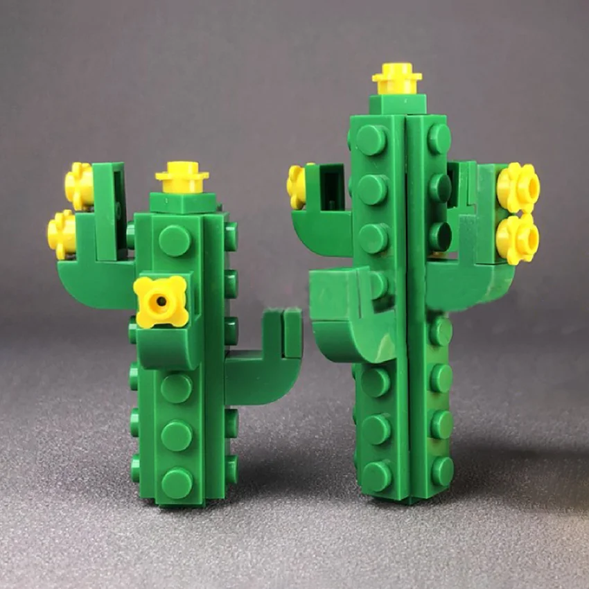MOC Bricks Legoing Creative Pot Toy Animals DIY Plant Desert Cactus Building Blocks Educational Toys for Children (4)