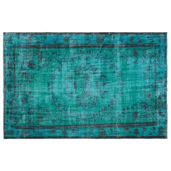 

Handmade Turquoise Vintage Overdyed Turkish Area Rug 187x280 Cm-6'2''X9'2''