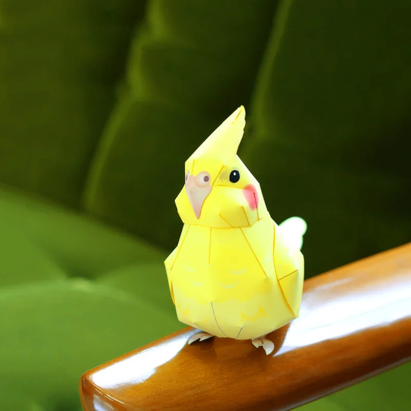3D Paper Model Cockatiel Bird Parrot Origami