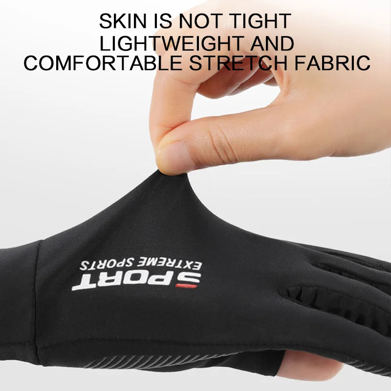 FLYSAND Anti-UV Men Women Fishing Gloves Sunscreen Antiskid Spring Summer Ice Cool Breathable Cycling Sport Gloves Fishing