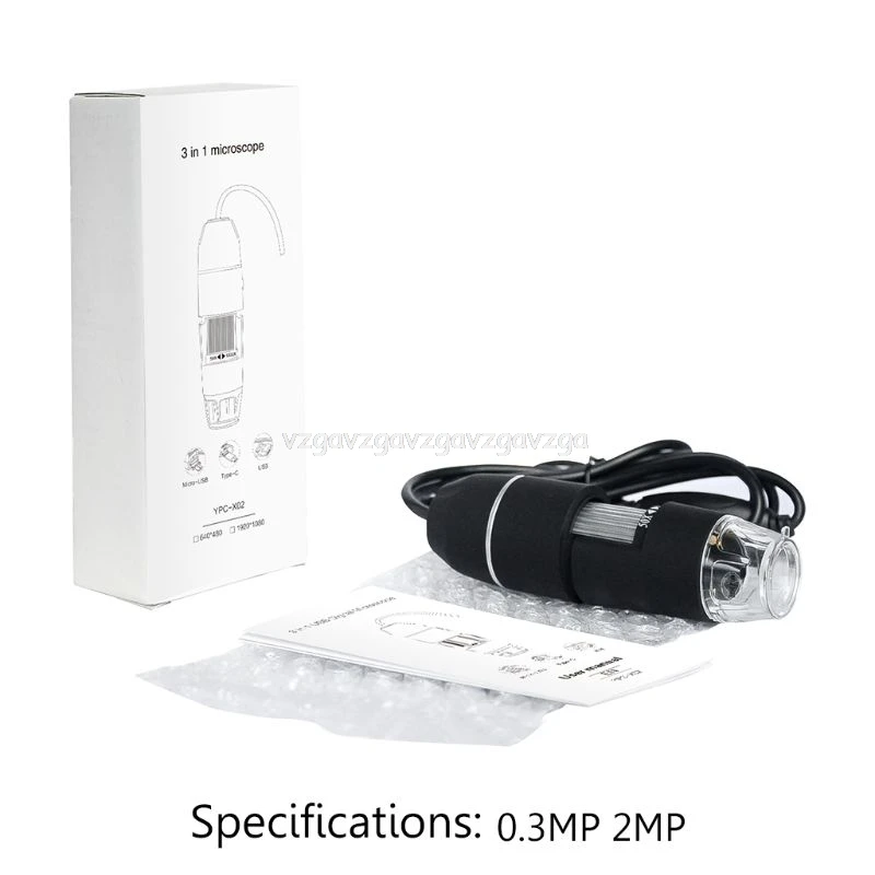 2MP 1080p 3 в 1 usb type-C Micro-USB 1000X микроскоп Лупа Камера Эндоскоп для android-Phone OSX Windows PC D06 19