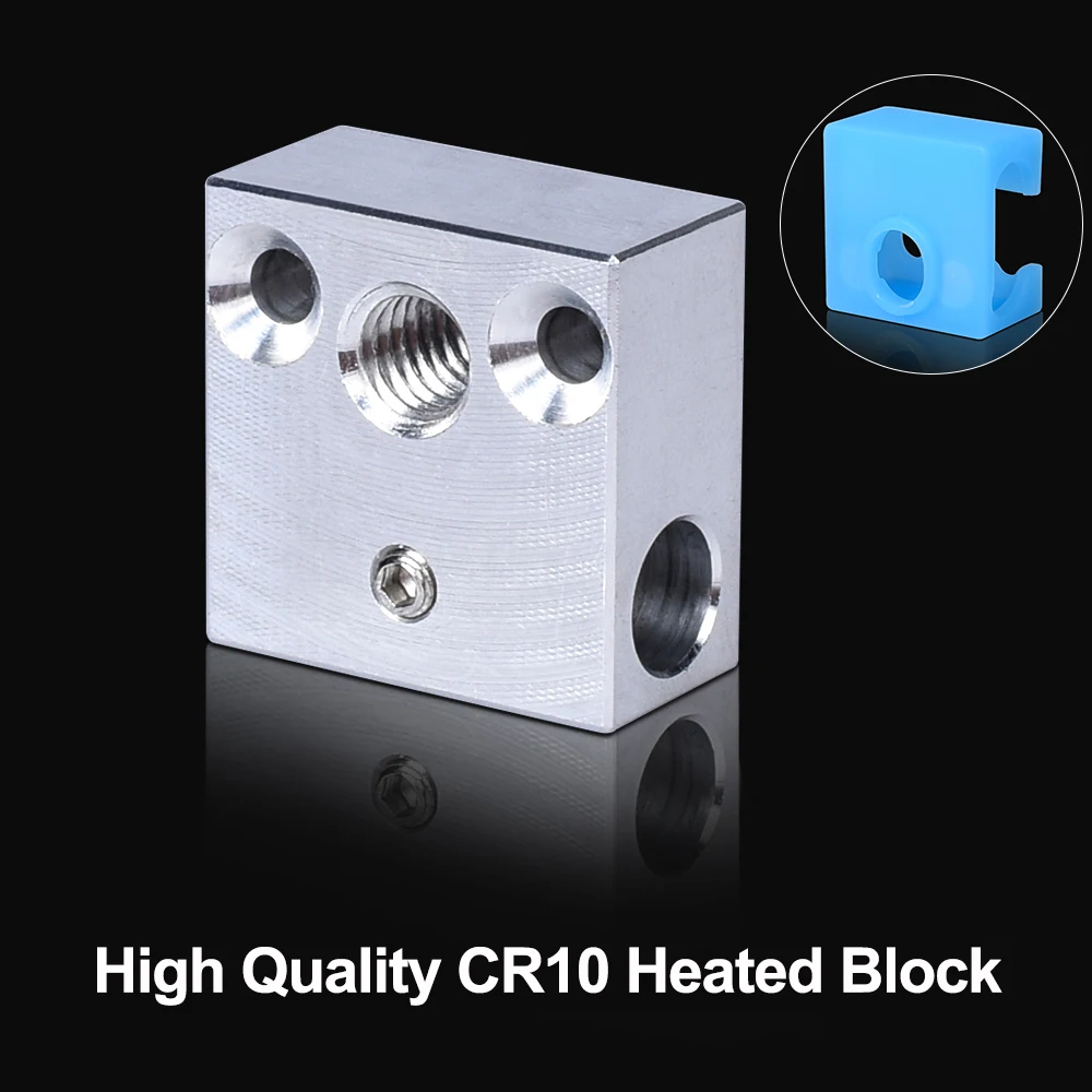

High Quality CR10 Heater Block For Micro Swiss Cr10 Hotend Creality Ender 3 Mk7/Mk8/Mk9 Silicone Sock Nozzle J-head Extruder