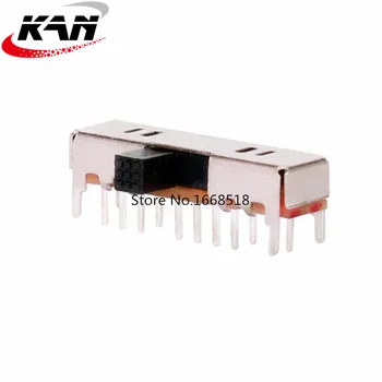 

50PCS SK-43D09 4P3T Four pole three throw handle heights can be customized slide switch side insert 16 pin with 4 fixed pin