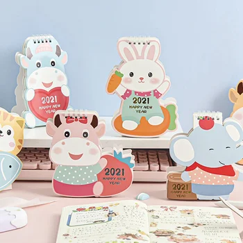 

Hand Drawing 2021 Fresh Cartoon Animal Mini Desktop Paper Calendar Dual Daily Scheduler Table Planner Yearly Agenda Organizer