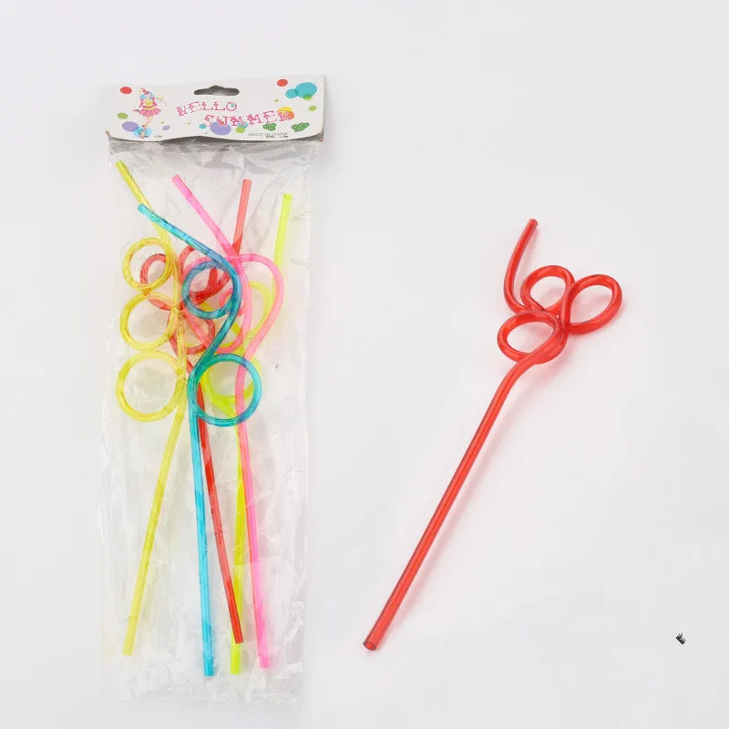 200pcs/lot Fruit Animal Straws Plastic Distorted Shaped Drinking Straws for  Kids Birthday Party Decoration - AliExpress