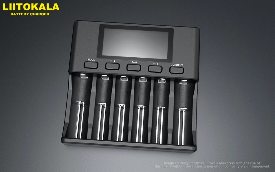 LiitoKala Lii-S6 battery charger 18650 charger 6-Slot Auto-polarity detect for 18650, 26650, 21700, 32650 AA AAA batteries