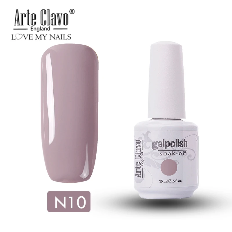 Arte Clavo Гель-лак для ногтей телесный цвет розовый длительный получить Блестки для ногтей замочить от УФ светодиодный 15 мл Полупостоянный DIY Гель-лак для ногтей - Цвет: N10
