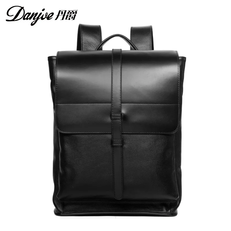 

New Style Full-grain Leather Men Simple Casual Backpack Korean-style Fashion MEN'S Backpack Men's Bag