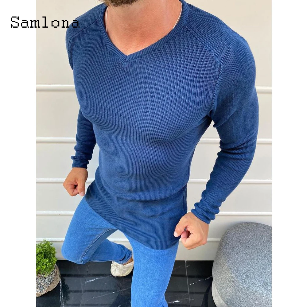 

Fashion 2020 Knitting Sweater Mens Autumn New Leisure Casual Solid Color Pullovers Sweaters Pullovers Male Winter Warm Clothes