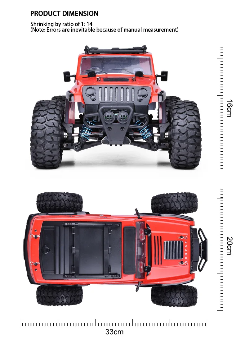 RC гусеничный 1:14 масштаб 4WD автомобиль внедорожный монстр грузовик Рок круиз