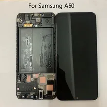 Original usado amoled a50 display lcd para samsung a50 SM-A505FN/ds digitador da tela de toque para galaxy a505f/ds a505 lcd com quadro