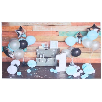 

5x3ft Baby 1st Birthday Photography Backdrop Crossbar Wood Background Studio Prop