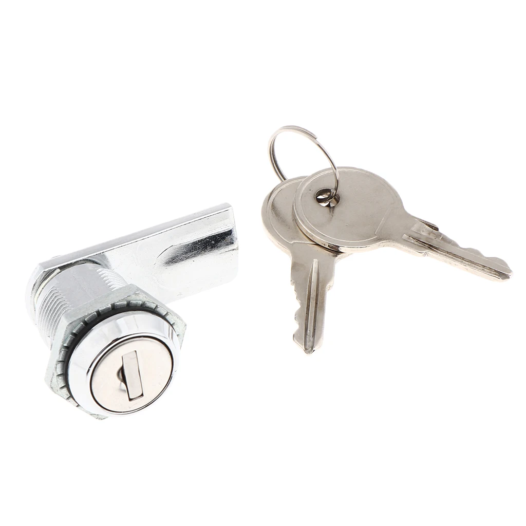 Chrome Disc Tumbler Cam Lock, 17mm Cylinder, Keyed Alike - For Toolbox Boat