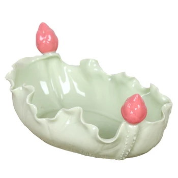 

Jingdezhen handmade lotus leaf flowerpot home decoration key tray all handmade ceramic ornaments ashtray