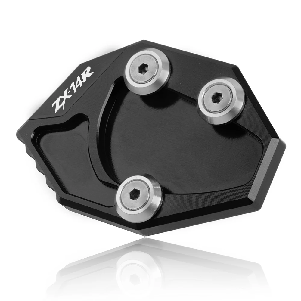 CNC мотоциклетные сбоку подставки стенд расширение пластина боковая подставка для KAWASAKI NINJA ZX14R ZX-14R 2006- 2013 2007 - Цвет: BK-ZX14R