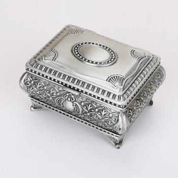 

Fashion Design 8X5.5X4CM Metal Craft Russian Pewter Creative Ring European Jewelry Storage Box Portable Travel Jewellery Box