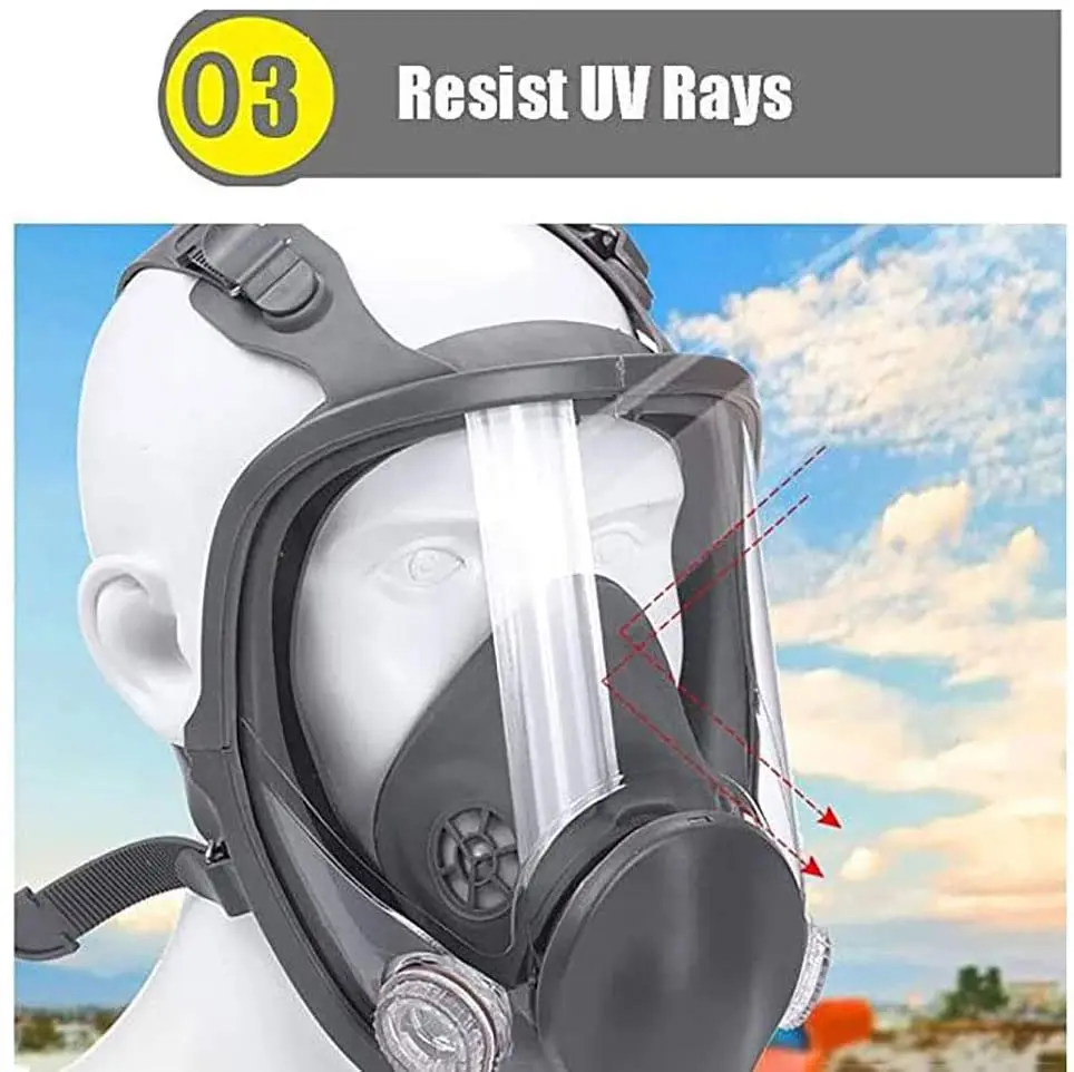 

Chemical Respirator Full Face Gas Mask Protection Industrial Anti Foggy Dust Gas Masks with Activated Carbon Filters Widely Used