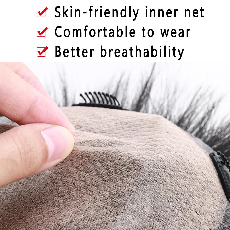 LUPU Short Synthetic Replacement Hair Extension Piece Fringe Top Closures Hairpins For Men Baldness Clip In Natural Fringe Hair