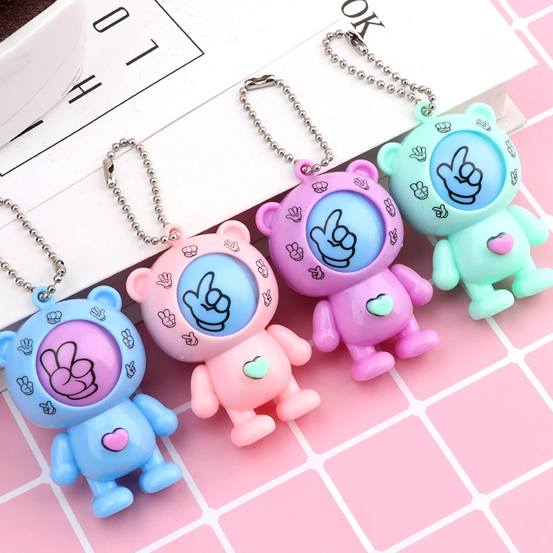 

Finger-guessing Game Funny Family Mora Games Bear Rock Paper Scissors Play Toy Round Egg Keychain Bag Pendant Small Gift