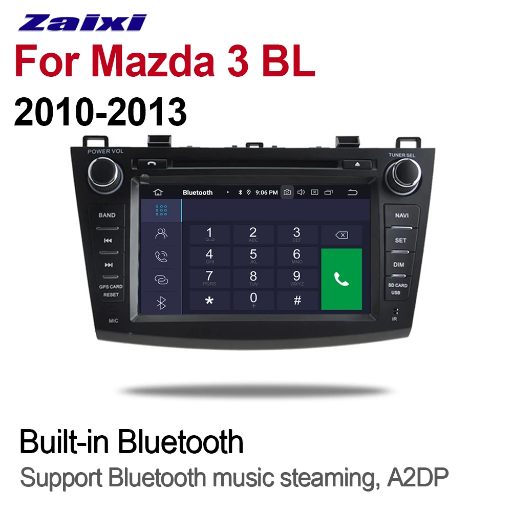 ZaiXi 2din Android для Mazda 3 BL 2010~ 2013 gps 9,0 Восьмиядерный 4 Гб ram автомобильный DVD Радио BT навигационная карта система мультимедийного плеера wifi