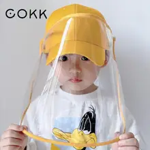 COKK детская крышка с маской против пыли Защитная маска шапки для мальчиков девочек колпачок Съемный Анти-плевки пыли водонепроницаемый ветр...(China)