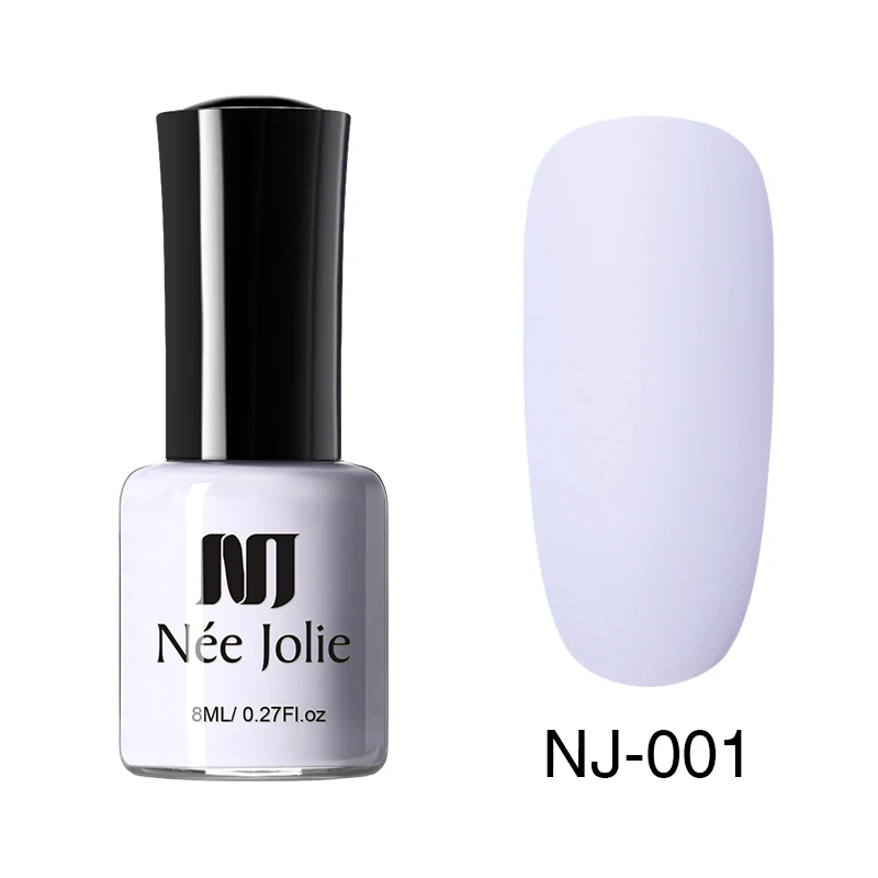 NJM-01 NEE JOLIE 8 мл Лак для ногтей чистая Серия матовый эффект лак для ногтей 7,5/3,5 мл зеркальный лак для ногтей 64 Цвета Доступные украшения - Цвет: NJM-01