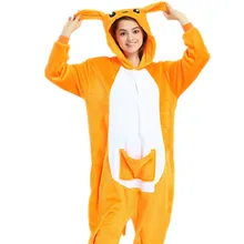 Женские костюмы на Хеллоуин Косплей мультфильм животных пижамы Дети Девочки Мальчики кигуруми ползунки кенгуру