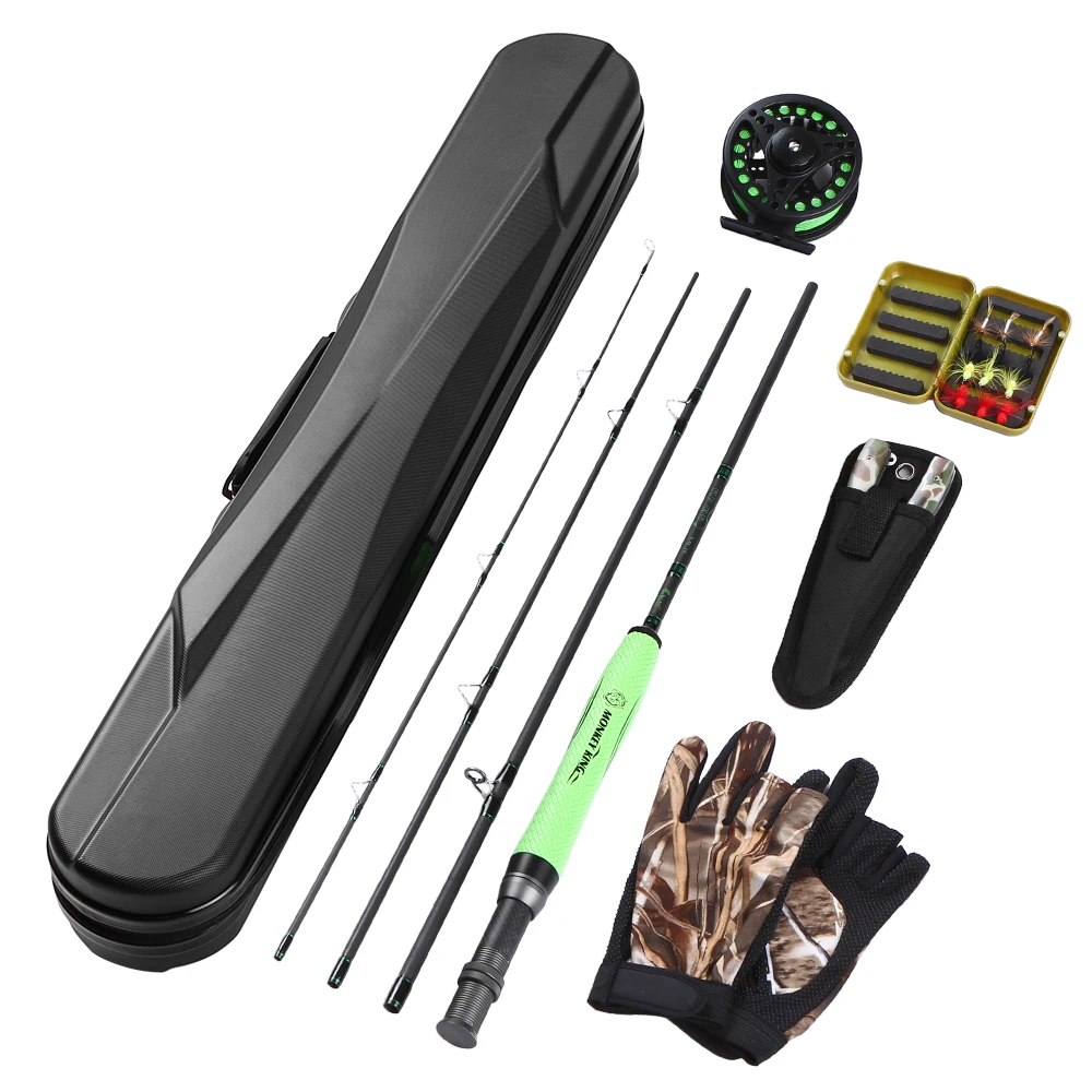 

Portable Lightweight Fly Fishing Rod and Reel Combo Carbon Fiber Fly Rod Pole Fly Fishing Gloves Pliers Flies with Carry Case