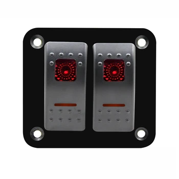 

12V-24V 2 Gang red Rocker Switch Panel Circuit Breaker Boat Marine Waterproof
