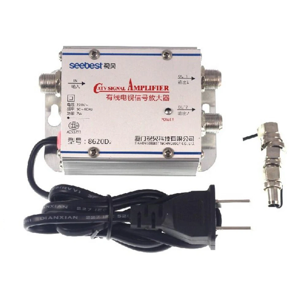 AC 220V 2 Way кабель catv усилитель телевизионного сигнала Усилитель антенный усилитель набор сплиттеров широкополосный домашний телевизионное оборудование 45 МГц до 860 МГц