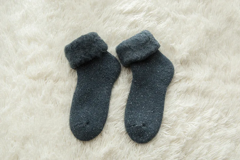 Зимние теплые носки женские теплые шерстяные носки Новые пушистые кашемировые зимние хлопковые носки черный махровый носок для сна Jerrinut 1 пара