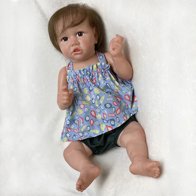 Handmade lifelike 22inch Bebe Reborn Toddler Doll with soft touch, flexible structure, and complete package for interactive play