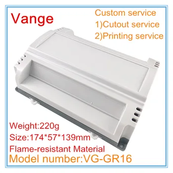 

4pcs/lot electrical encoder housing box 174*57*139mm ABS fireproof plastic mould shell enclosure for instrumentation chassis