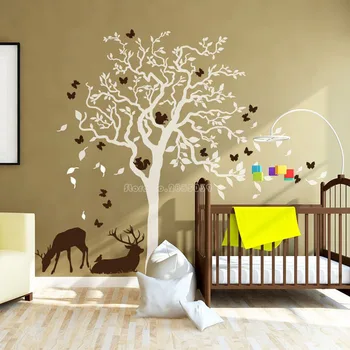 

The Stories Of The Forest Wall Sticker For Kids Room Home Decoration Cartoon Animal Trees Wall Decals Diy Poster Mural Art LL947