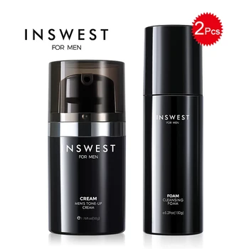 

2 PCS Men's Skin Care Set Oil-control Mousse Foam Cleanser & Whitening Face Cream Moisturizing Face Washing Care 50g 150ml