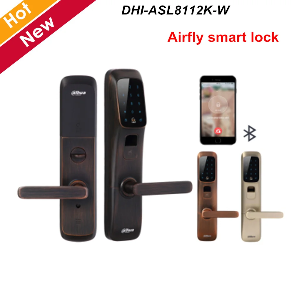 

Original Dahua Airfly Smart Lock DHI-ASL8112K-W Support Fingerprints DMSS app Voice prompt Fngerprint Door Lock
