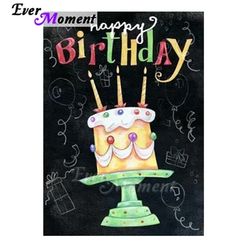 

Ever Moment Square Full Drill Diamond Painting Mosaic Happy Birthday Cake Present For Friend Paint By Diamonds Hot Sell 5L754