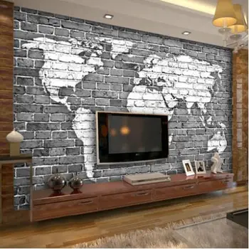 

Large custom mural 3D wallpaper retro nostalgia personalized bar living room sofa background wall world map 3D wallpaper