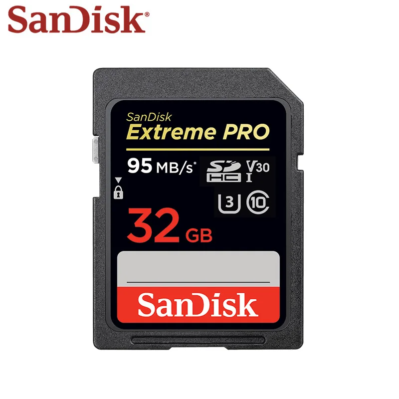 Двойной Флеш-накопитель SanDisk Extreme Pro высокая прозрачность и Скорость SD карты памяти 32 Гб SDHC Макс 95 МБ/с. U3 V30 C10 64 Гб 128 Гб карта памяти флэш-памяти SDXC Max 170 МБ/с. для спортивной экшен-камеры 4K цифровой зеркальной камеры