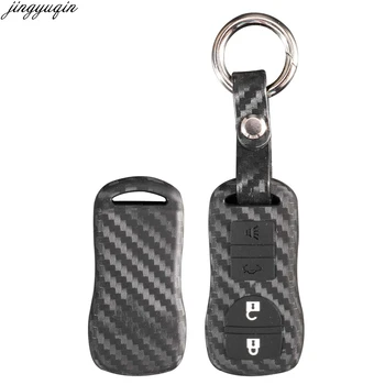 

10pcs Jingyuqin Carbon Fiber Silicone Key Case Cover For Nissan Armada Sentra 350Z Altima Maxima Infiniti Remote Keyless Shell