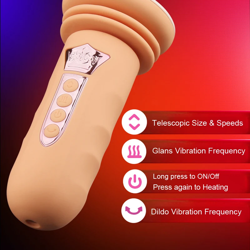 Sex Machine Telescopic Vibrator Automatic Up Down Vagina Massager G-Spot Thrusting Dildo Sucker Penis Suction Cup Toys for Women